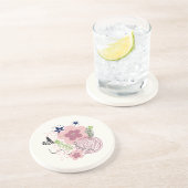 Dessous De Verre En Grès Modèle floral mou (Côté)