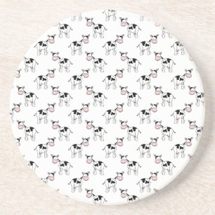 Dessous De Verre En Grès Modèle noir et blanc de vache