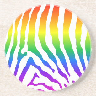 Dessous De Verre En Grès Modèle Rainbow Zebra