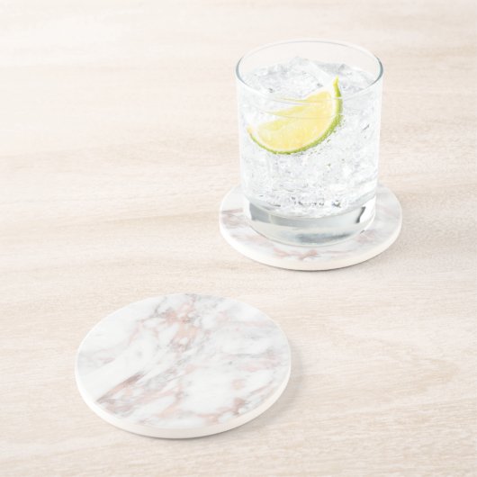 Dessous De Verre En Grès Modèle tendance élégante Rose Gold Marble Round (Côté)