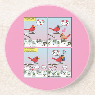 Dessous De Verre En Grès Modern Bird Mating Calls Comic