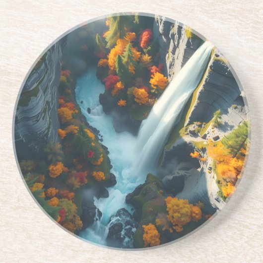 Dessous De Verre En Grès Modern Navy & Gold Abstract Mountain Peak – Luxury (Devant)