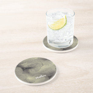 Dessous De Verre En Grès Moderne Abrstract Noir Et Gris Personnalisé
