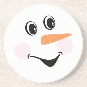 Dessous De Verre En Grès Moderne Cute Custom Smiling visage Snowman