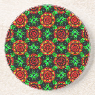 Dessous De Verre En Grès Moderne Florale Bohème Élégant Motif Abstrait #504