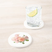 Dessous De Verre En Grès Moderne modèle tendance élégant design roses (Côté)