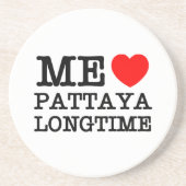 DESSOUS DE VERRE EN GRÈS MOI AIME PATTAYA LONGTIME (Devant)