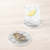 Dessous De Verre En Grès Moineau de Brown (Côté)