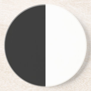 Dessous De Verre En Grès moitié blanc noir moitié noir moitié noir blanc