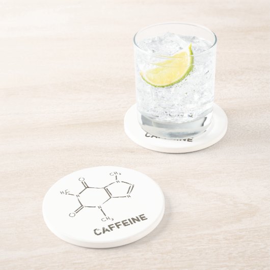 Dessous De Verre En Grès Molécule de caféine (Côté)