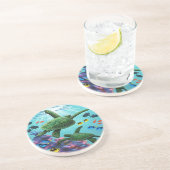 Dessous De Verre En Grès Molokini Cove Hawaiian Sea Turtles (Côté)