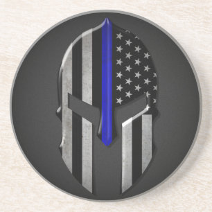 Dessous De Verre En Grès Molon Labe amincissent Blue Line
