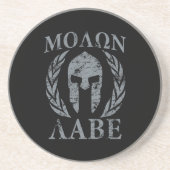 Dessous De Verre En Grès Molon Labe Grunge Armure spartiate (Devant)