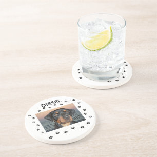 Dessous De Verre En Grès Mon bébé chien avec des Empreintes de pattes