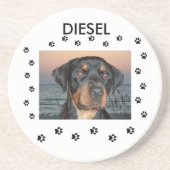 Dessous De Verre En Grès Mon bébé chien avec empreintes de pattes (Devant)
