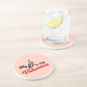 Dessous De Verre En Grès Mon Cockatiel est mon Valentine (Côté)