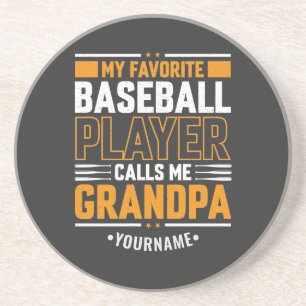 Dessous De Verre En Grès Mon Joueur De Baseball Préféré M'Appelle Grand-Pèr