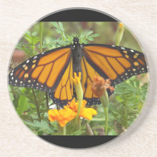 Dessous De Verre En Grès Mon papillon monarque sur des montagnes russes