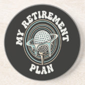 Dessous De Verre En Grès Mon Plan De Retraite Golfe Retraité Golfeur (Devant)
