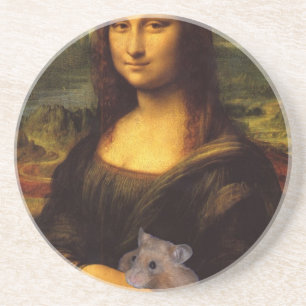 Dessous De Verre En Grès Mona Lisa Avec Hamster