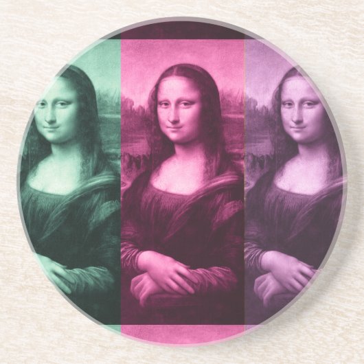 Dessous De Verre En Grès Mona Lisa Rose vert violet (Devant)