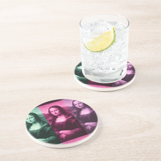 Dessous De Verre En Grès Mona Lisa Rose vert violet (Côté)