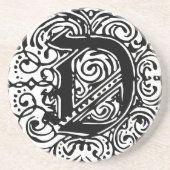 Dessous De Verre En Grès Monarchie Noir "D" (Devant)