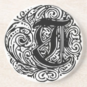 Dessous De Verre En Grès Monarchie "T" (Devant)