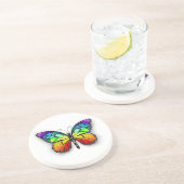 Dessous De Verre En Grès Monarque papillon arc-en-ciel (Côté)