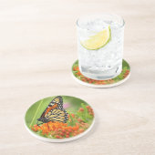 Dessous De Verre En Grès Monarque sur l'herbe papillon (Côté)