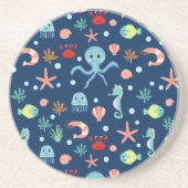 Dessous De Verre En Grès Monde marin (Devant)