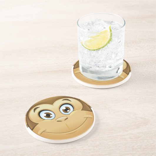 Dessous De Verre En Grès monkey emoji (Côté)