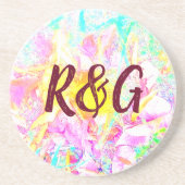 Dessous De Verre En Grès Monogramme Abstrait (Devant)