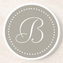 Monogramme Aluminium Rond/Bordure à points blancs