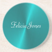 Dessous De Verre En Grès Monogramme bleu brillant en faux métal (Devant)