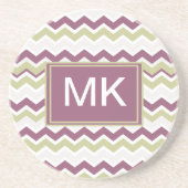 Dessous De Verre En Grès Monogramme Chevron Brick (Devant)