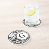 Dessous De Verre En Grès Monogramme de loup tribal (Côté)