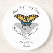 Dessous De Verre En Grès Monogramme de papillon Swallowtail (Devant)