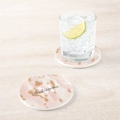 Dessous De Verre En Grès Monogramme de vache blanche rose (Côté)