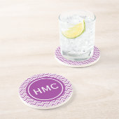 Dessous De Verre En Grès Monogramme double violet Chevron (Côté)