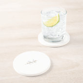 Dessous De Verre En Grès Monogramme et noms de script Gold & Grey (Côté)