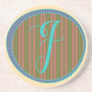 Dessous De Verre En Grès Monogramme F Dessous de verre de grès