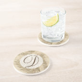 Dessous De Verre En Grès Monogramme | Feuillage doré I (Côté)