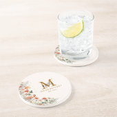 Dessous De Verre En Grès Monogramme Forêt Champignons Fleurs Florales botan (Côté)