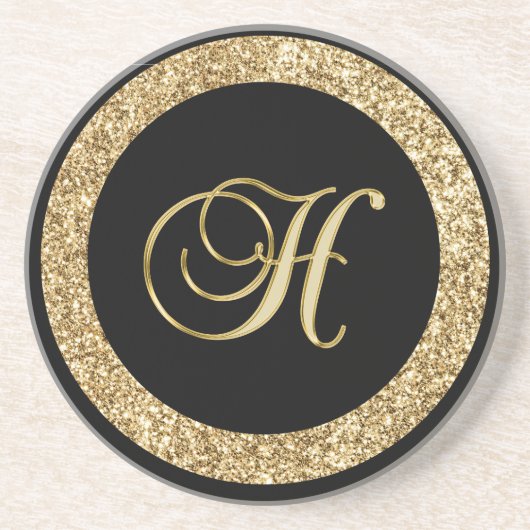 Dessous De Verre En Grès Monogramme H or (Devant)