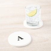 Dessous De Verre En Grès Monogramme Initial Simple Élégant Nom personnalisé (Côté)