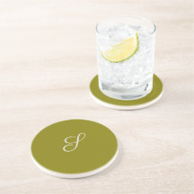 Monogramme initiale minimaliste vert sauge