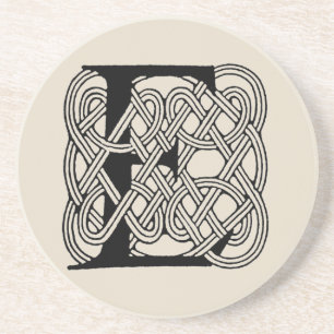 Dessous De Verre En Grès Monogramme lettre E Impression de nœud celtique vi