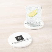 Dessous De Verre En Grès Monogramme moderne Professional Plain Nom simple (Côté)