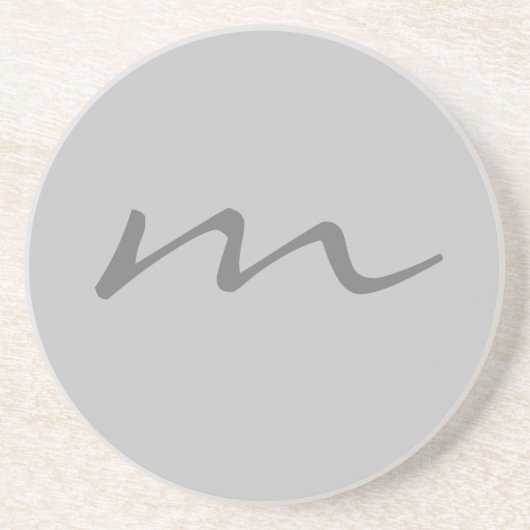 Dessous De Verre En Grès monogramme moderne tendance gris professionnel (Devant)